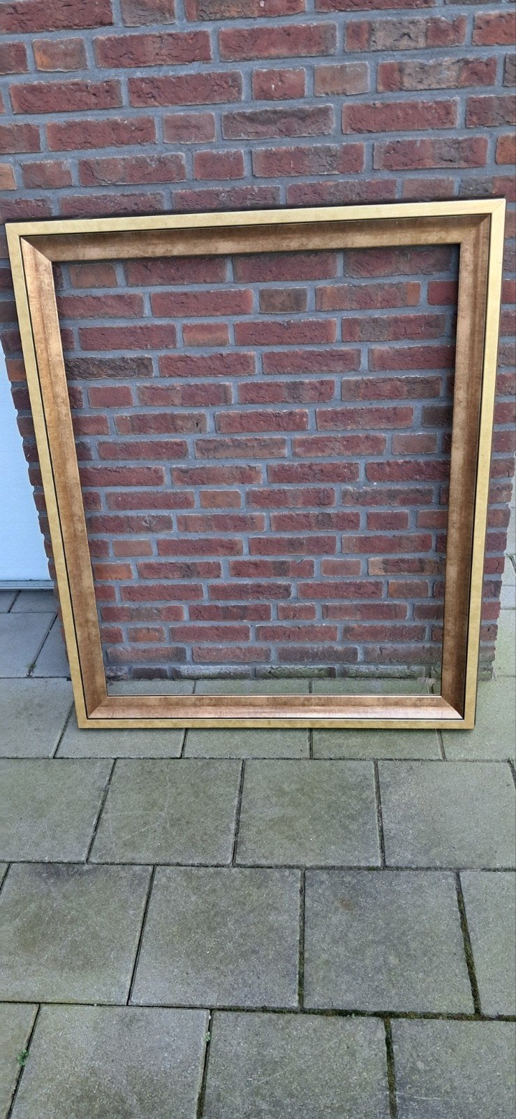 Houten Brons Gepatineerde Lijst:, Ophalen, Hout, 75 cm of meer
