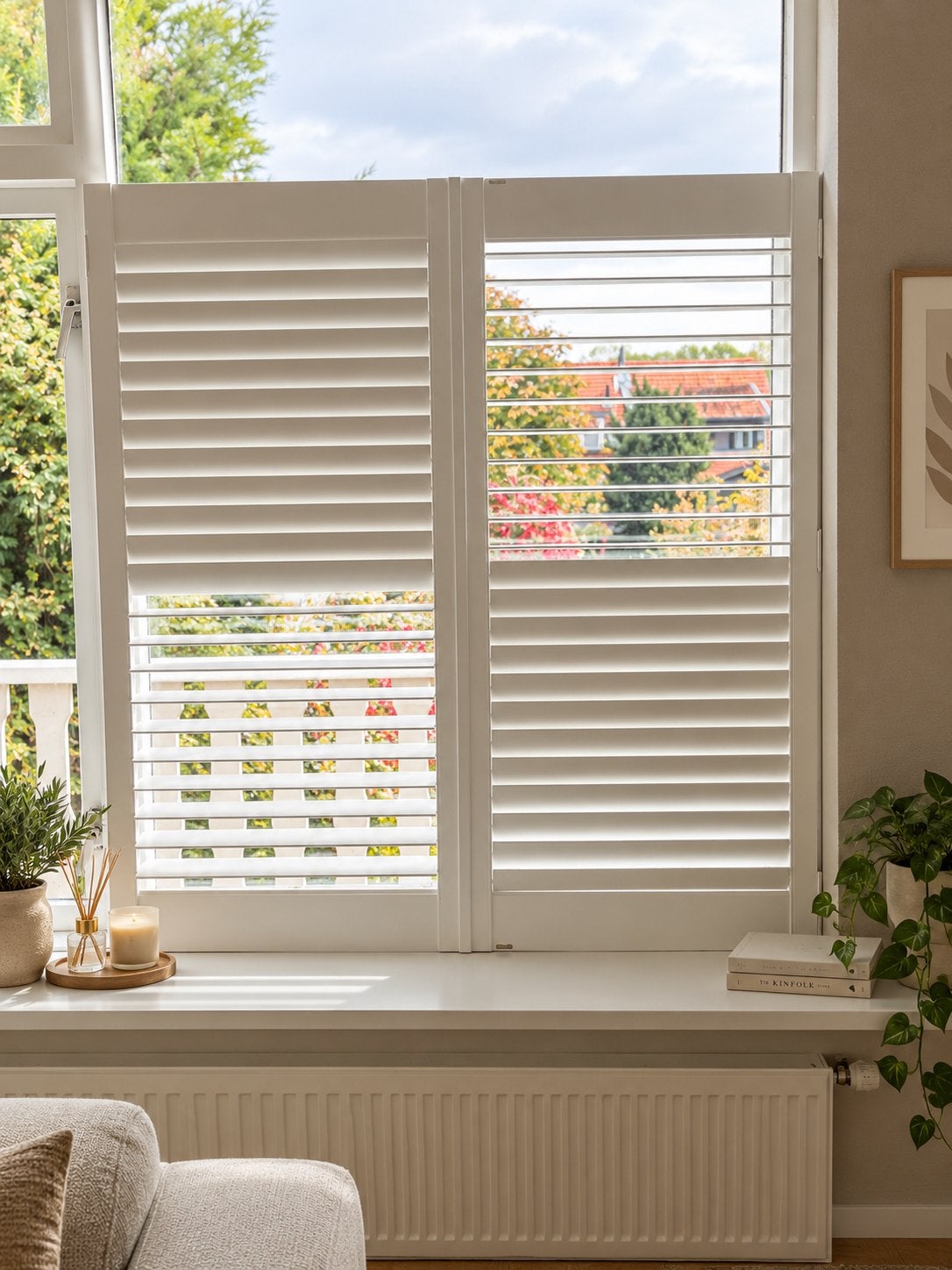 Witte houten Shutters Hoog 140 - Breed 130, Ophalen, 100 tot 150 cm, Wit, Zo goed als nieuw