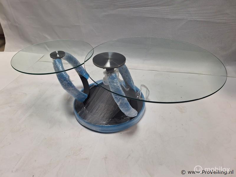 Online Veiling: Salontafel met twee bladen - ca. 133x80x4..., Huis en Inrichting, Tafels | Salontafels