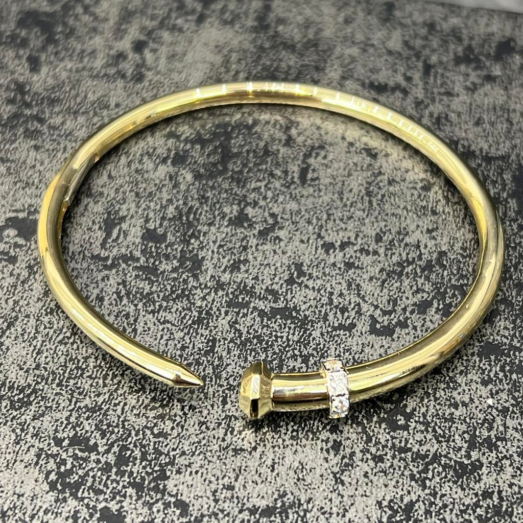 14k gouden armband prachtig spijker model, Sieraden, Tassen en Uiterlijk, Armbanden, Ophalen of Verzenden, Nieuw, Goud