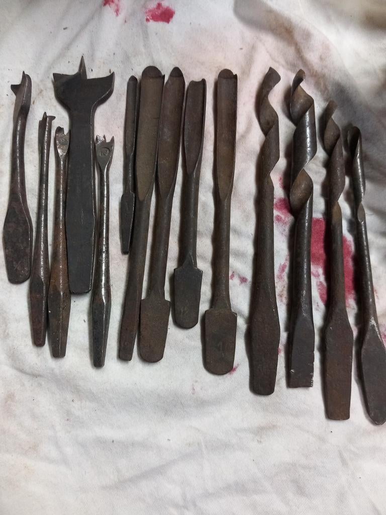 Vintage boorbits en houtboren set, Ophalen of Verzenden, Gebruikt