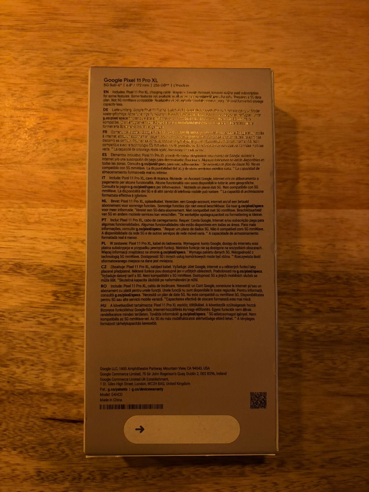 Foto 4 van Google Pixel 11 Pro XL 256gb Obsidian nieuw in doos