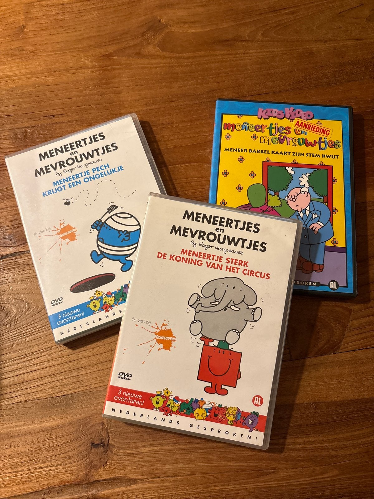 Meneertjes en Mevrouwtjes DVD's - 3 stuks, Gebruikt, Animatie, Verzamelbox, Alle leeftijden