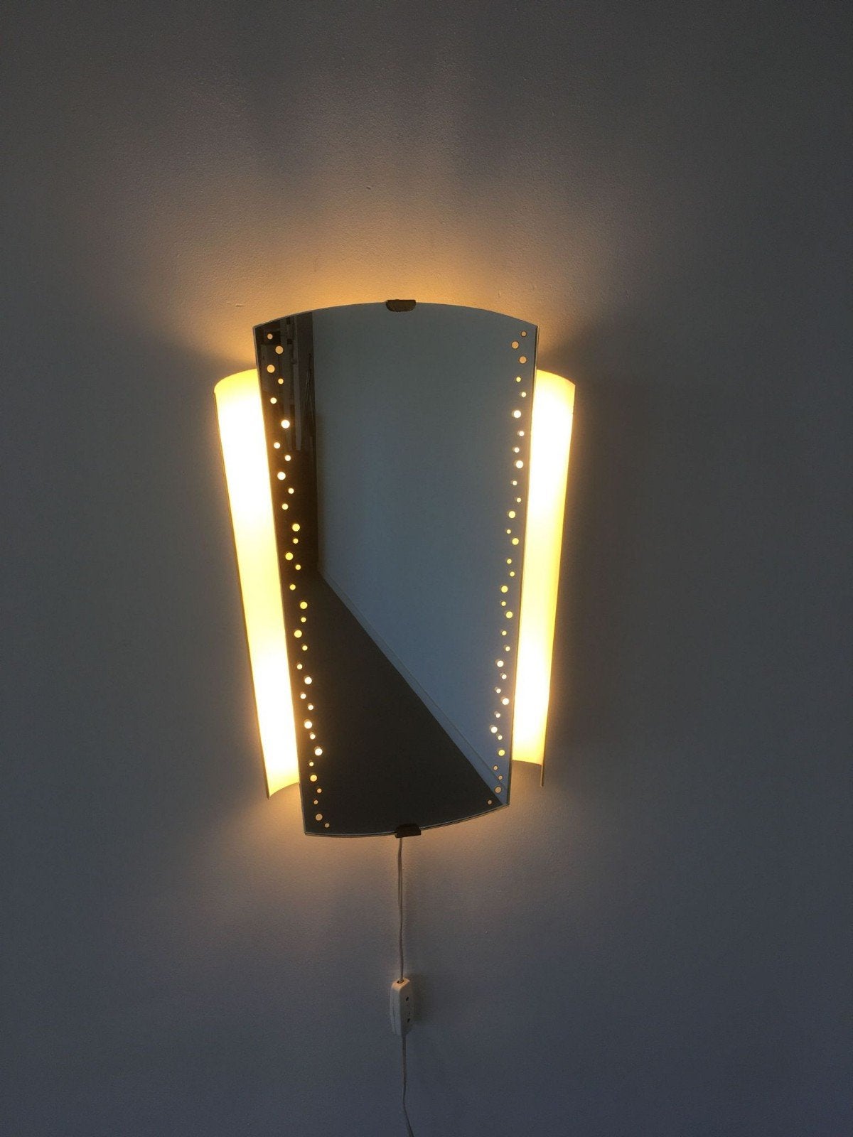 vintage spiegel Hillebrand Ernst igl design lamp jaren 50 60, Zo goed als nieuw, Hillebrand, Minder dan 100 cm, Rechthoekig