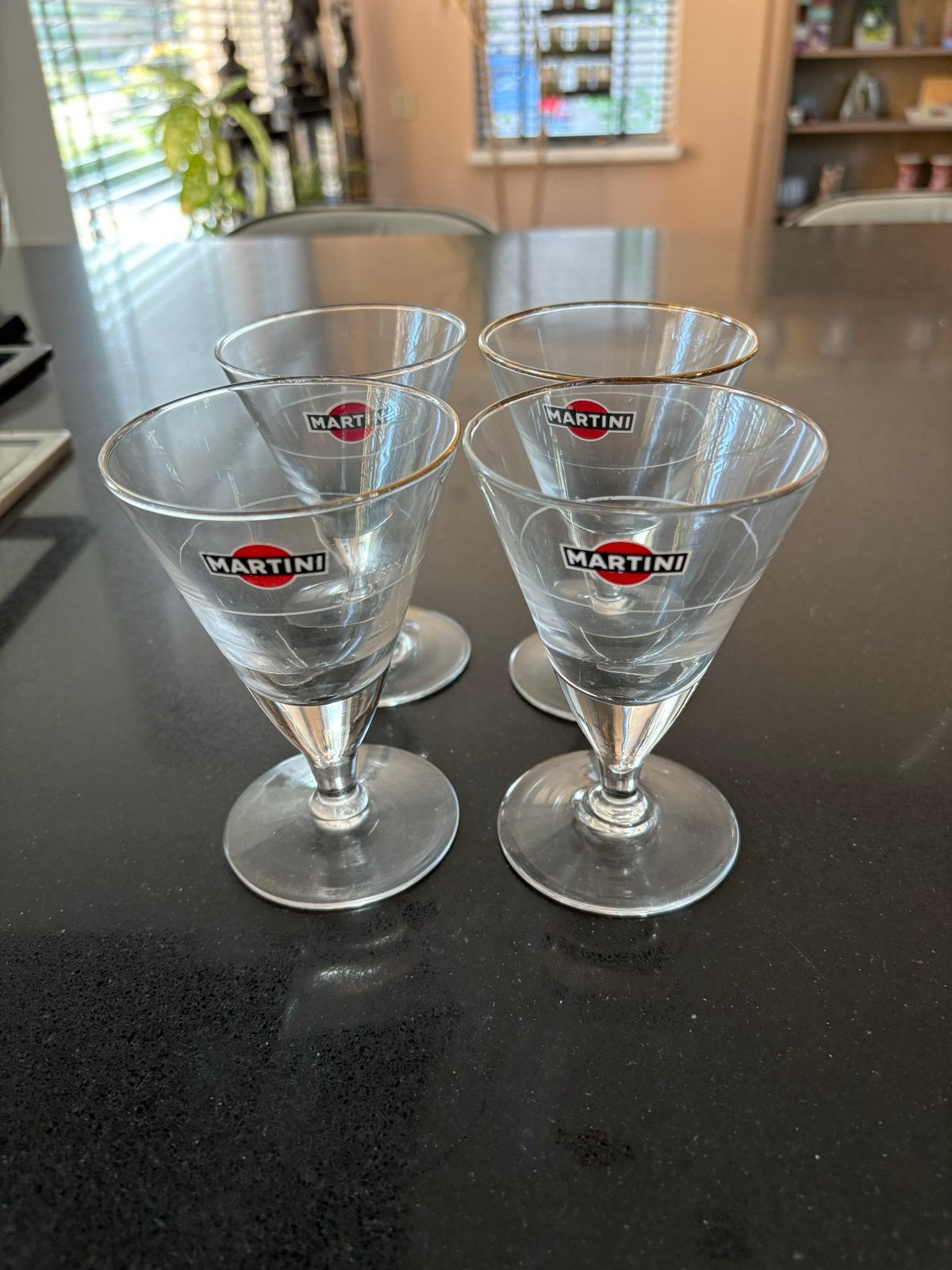 Set van 4 vintage Martini cocktailglazen, Ophalen of Verzenden