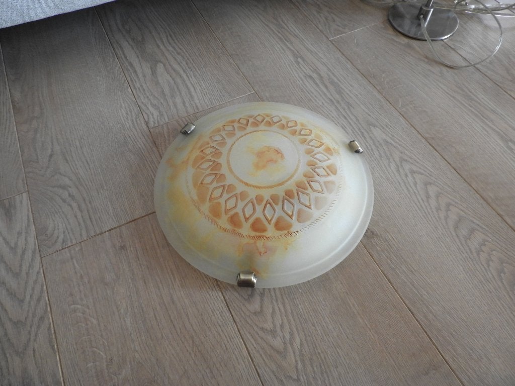 Plafonnierre, Ophalen, Gebruikt, Glas, E27 (groot)