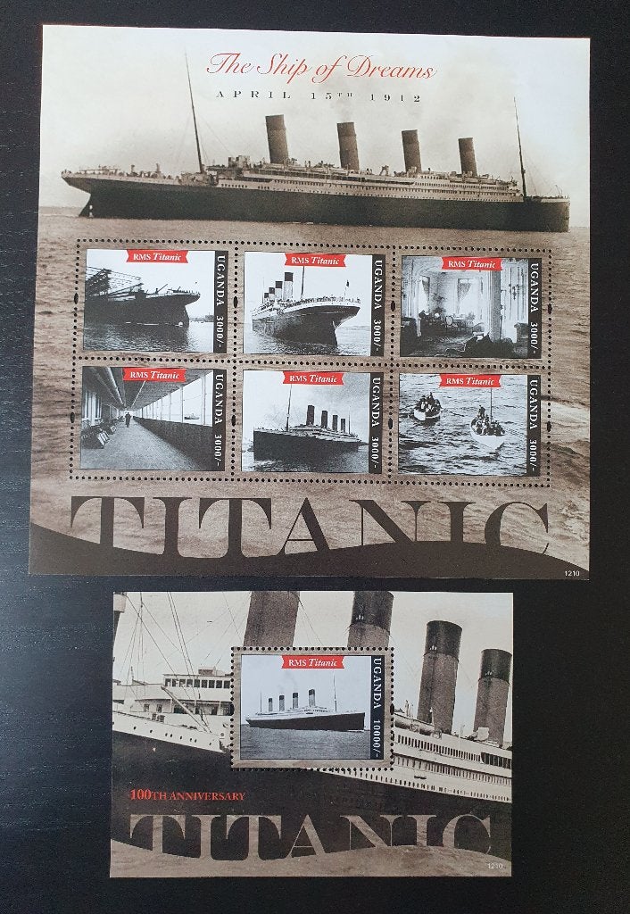 Oeganda 2012 Titanic Schip Michel 2934-2939 + blok 400 pf, Verzenden, Postfris, Overige thema's