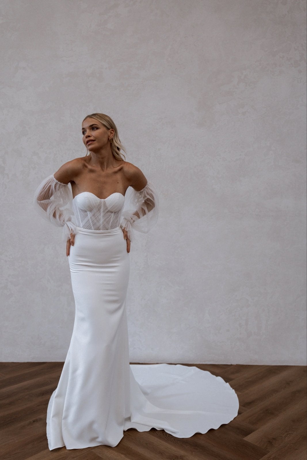 Pippa Made With Love - strapless trouwjurk, Ophalen, Gedragen, Wit, Trouwjurk