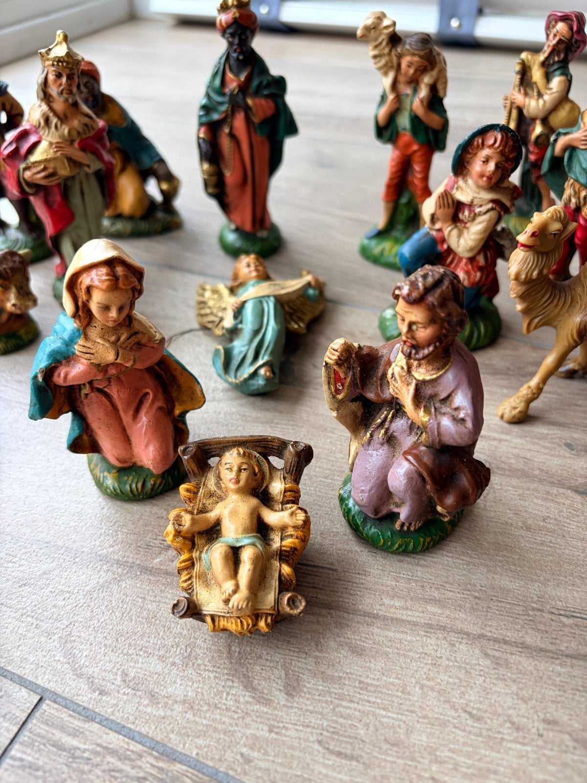Kerstgroep vintage kerststal figuren, Diversen, Ophalen of Verzenden, Gebruikt