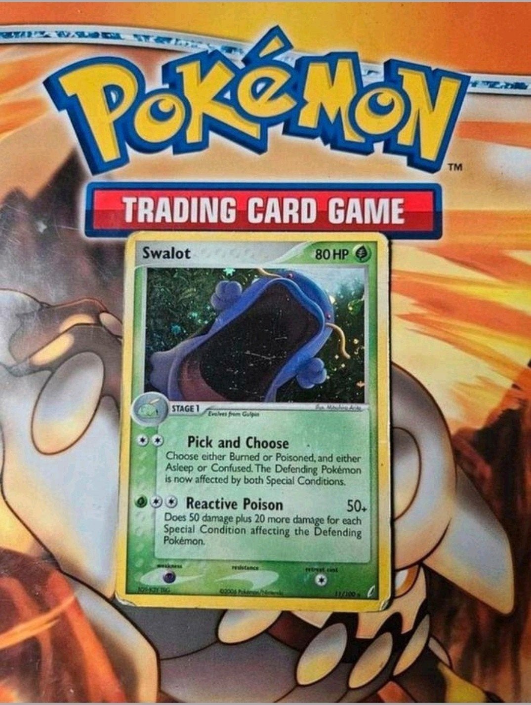 Swalot 11/100 Holo rare Ex Crystal Guardians pokemon kaart, Ophalen of Verzenden, Gebruikt, Losse kaart, Foil
