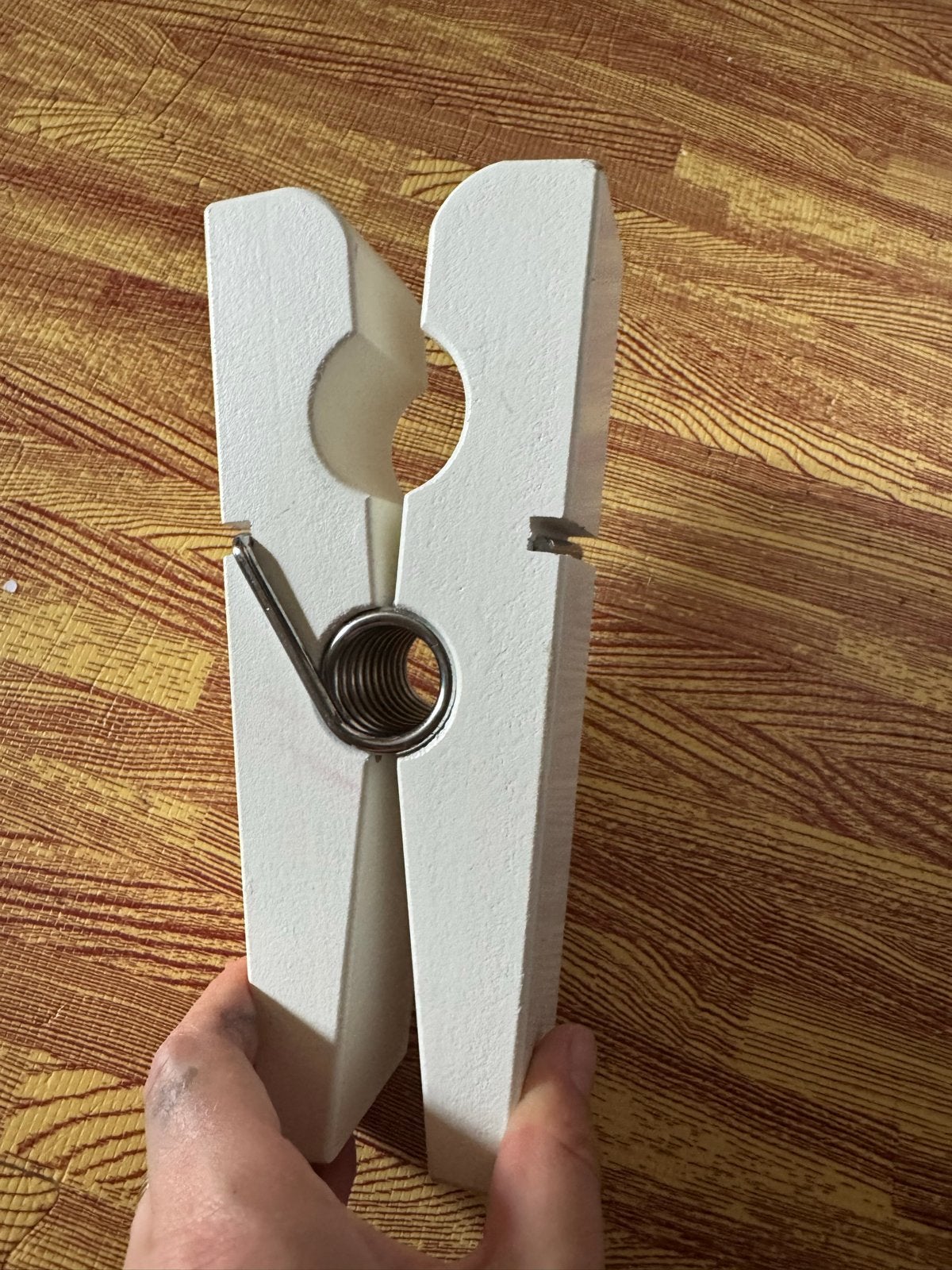 Grote decoratieve wasknijper - Wit houten hangdecoratie, Hout, Gebruikt, Ophalen of Verzenden, Modern