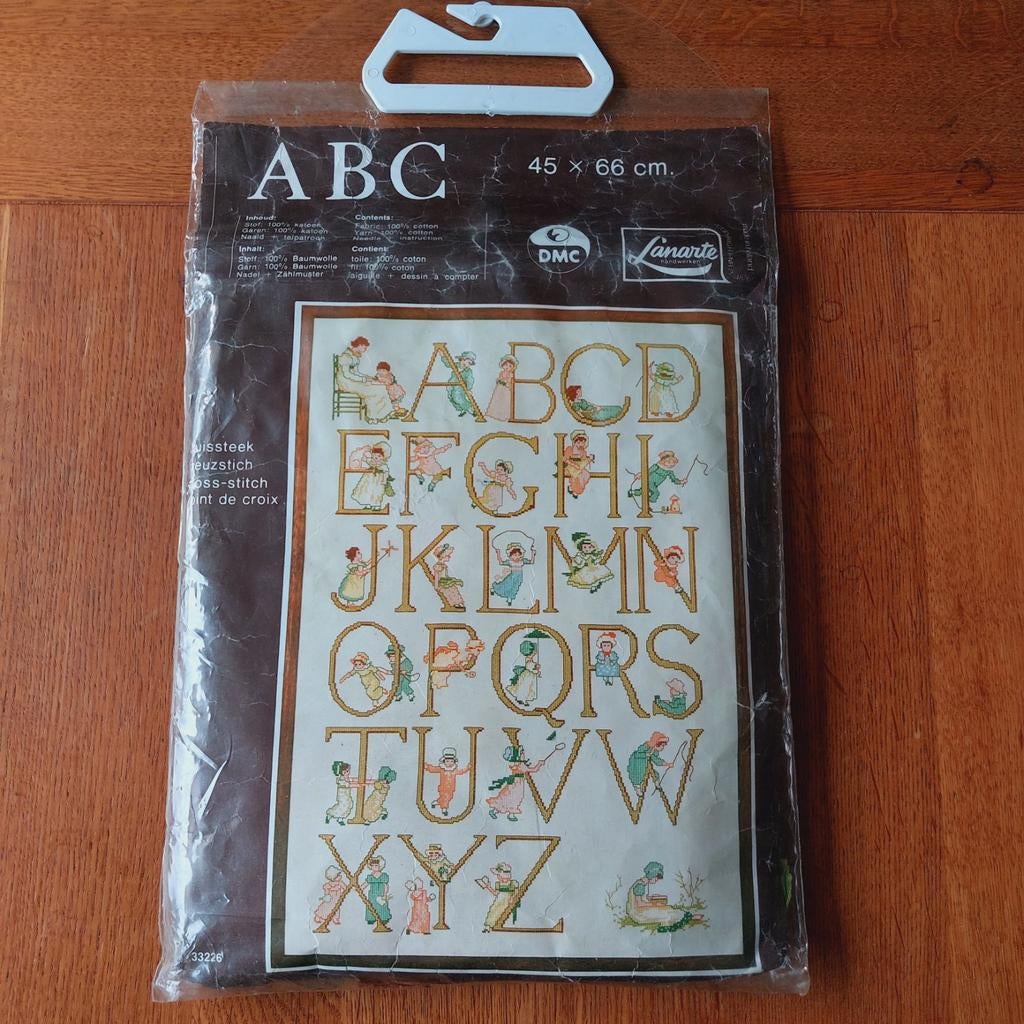Lanarte Borduurpakket ABC - Gedeeltelijk Geborduurd, Ophalen of Verzenden
