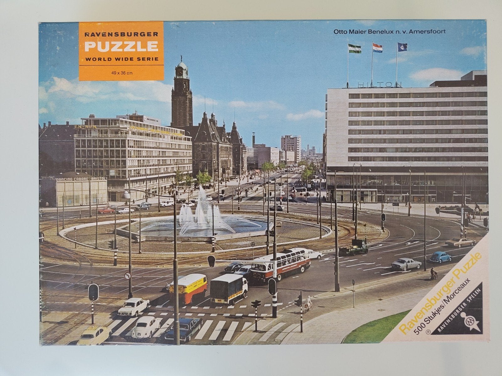 Vintage Ravensburger Legpuzzel Rotterdam 500 stukjes, Ophalen of Verzenden, 500 t/m 1500 stukjes, Gebruikt, Legpuzzel