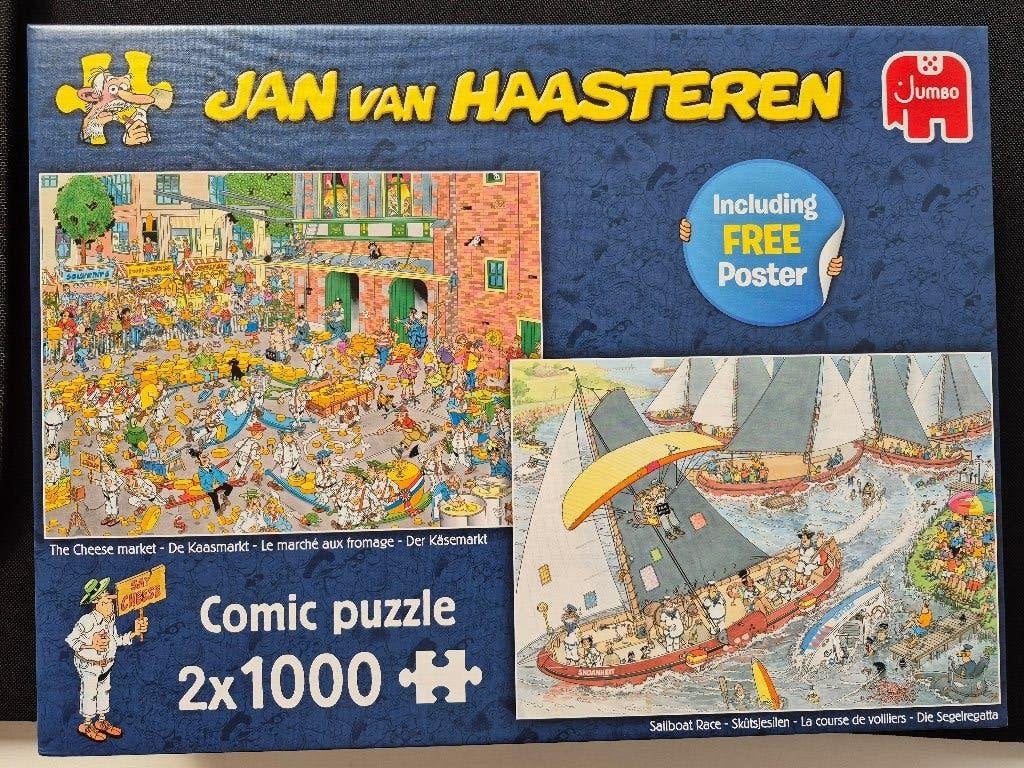 Jan van Haasteren 2x1000 stukjes, Ophalen of Verzenden, 500 t/m 1500 stukjes, Zo goed als nieuw, Legpuzzel
