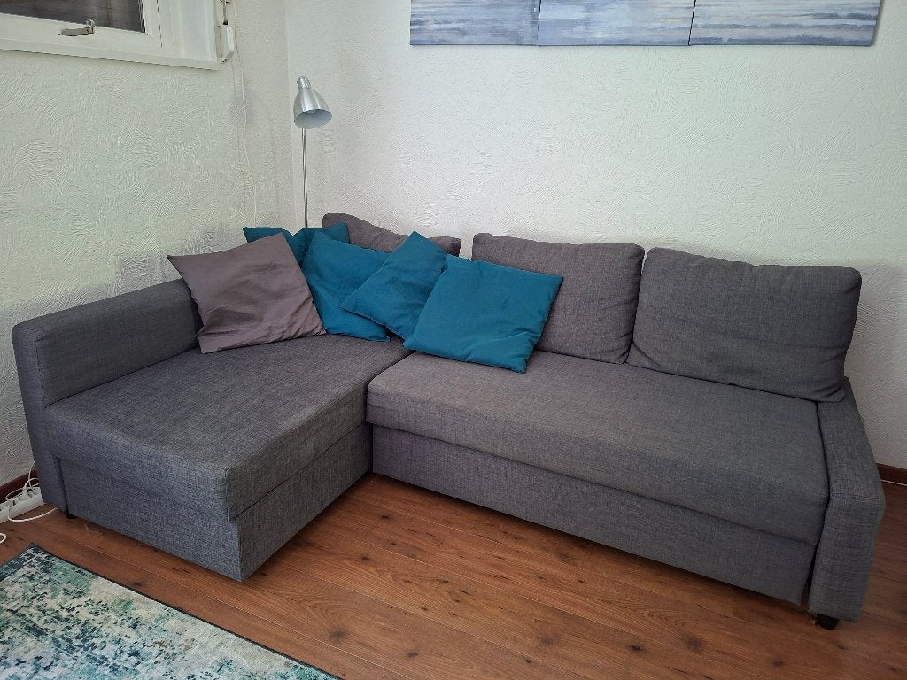 Bank -slaapbank, Huis en Inrichting, Banken | Bankstellen, Ophalen, Gebruikt, 125 tot 150 cm, Hoekbank