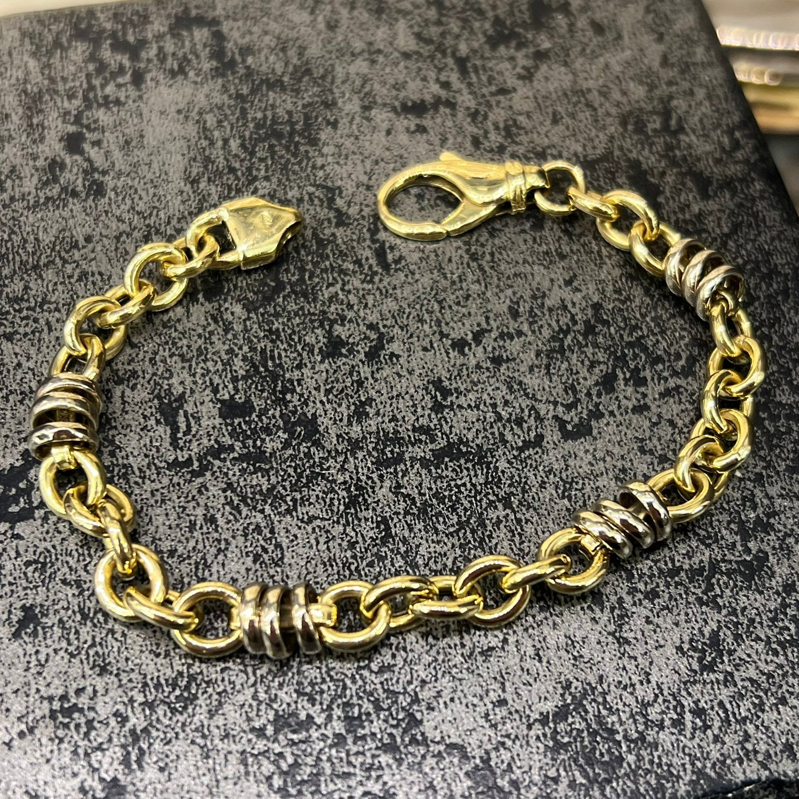 18k gouden armband massief schakel monte carlo, Ophalen of Verzenden, Nieuw, Goud