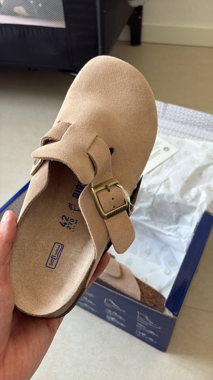 Birkenstock Boston - Maat 42, Ophalen of Verzenden, Nieuw, Beige, Instappers
