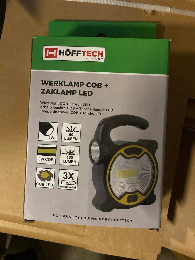 HöfFTECH Werk- en Zaklamp LED COB 3W 180 Lumen Nieuw, Onbekend, Nieuw, Ophalen of Verzenden, Onbekend