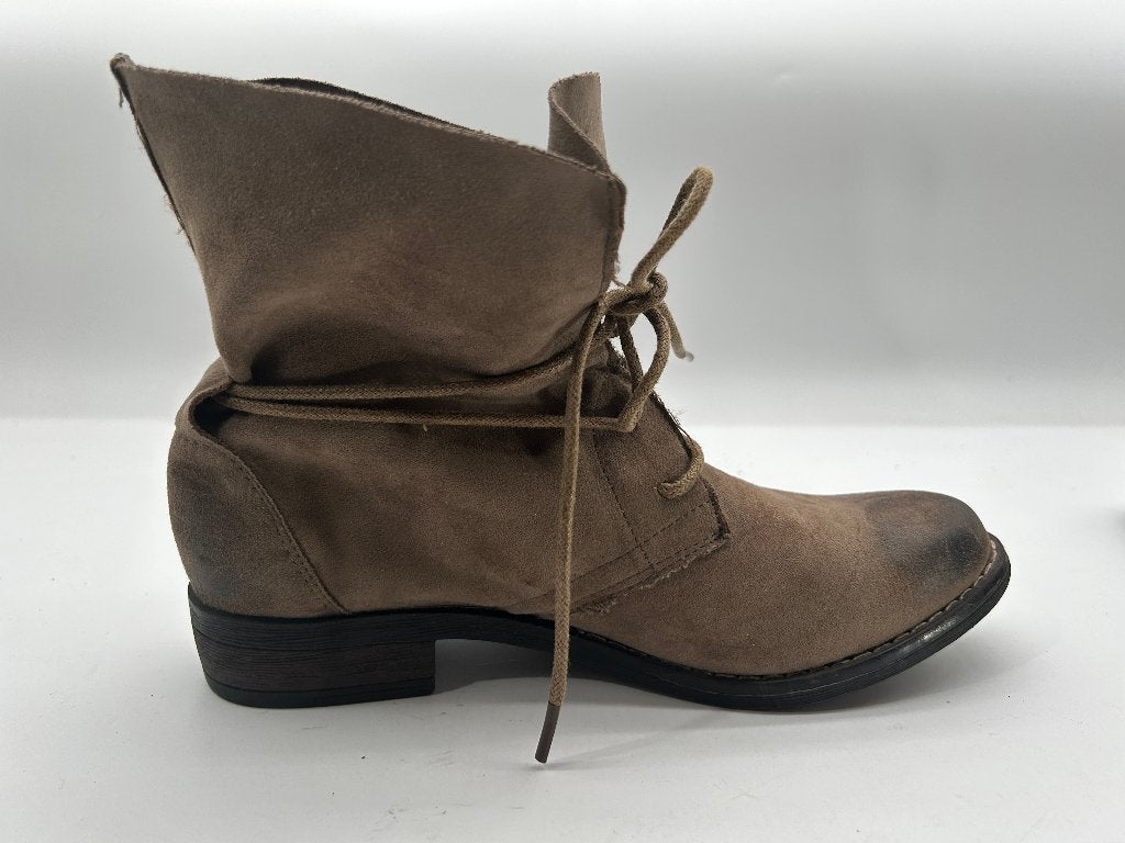 Fabulous Fabs maat 38 trendy taupe veterenkellaarsjes., Kleding | Dames, Bruin, Verzenden, Lage of Enkellaarzen, Nieuw
