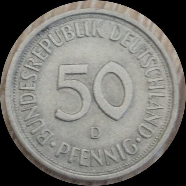 50 Pfennig, Ophalen of Verzenden, Duitsland, Losse munt