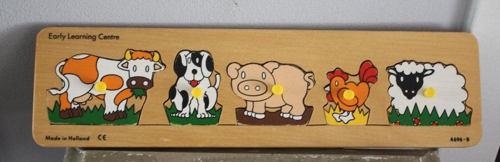 houten puzzel dieren, Ophalen of Verzenden, Meer dan 50 stukjes, Gebruikt, 6 jaar of ouder