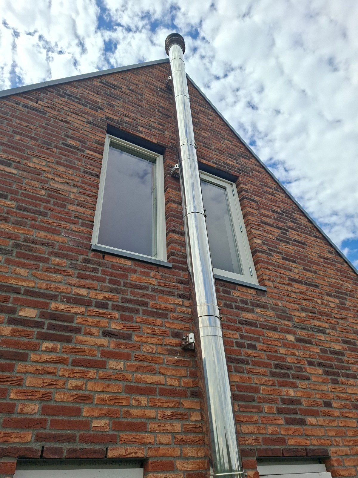 rvs Dubbelwandige schoorsteen 150mm  kachelpijp  trekkap etc, Houtkachel, Ophalen of Verzenden, Zo goed als nieuw, Vrijstaand