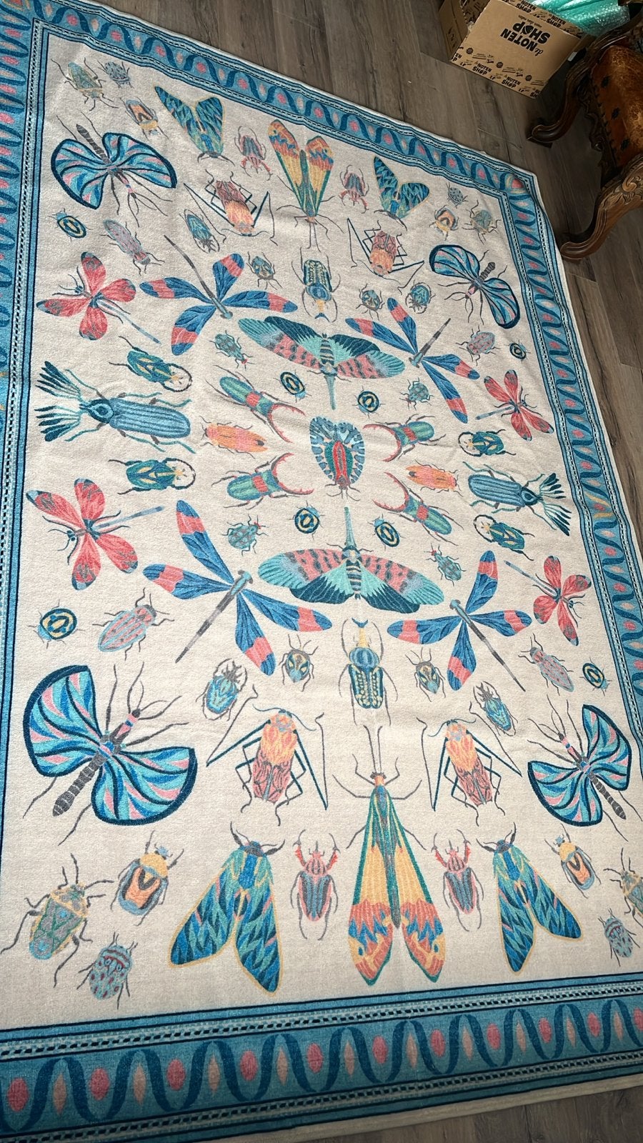 Iris Apfel Flutterby Multicolour Vloerkleed 200x290 cm, Ophalen, Blauw, 150 tot 200 cm, 200 cm of meer