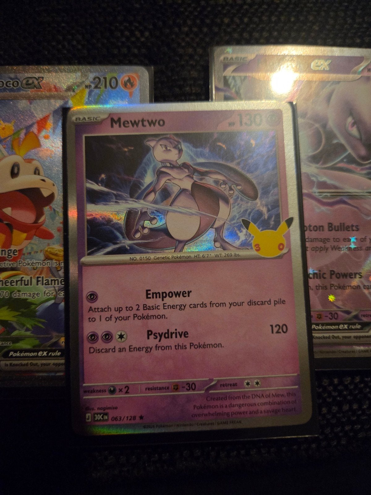Mewtwo Pokémon Kaart - Celebrations 063/128 Foil, Ophalen of Verzenden, Zo goed als nieuw, Losse kaart, Foil