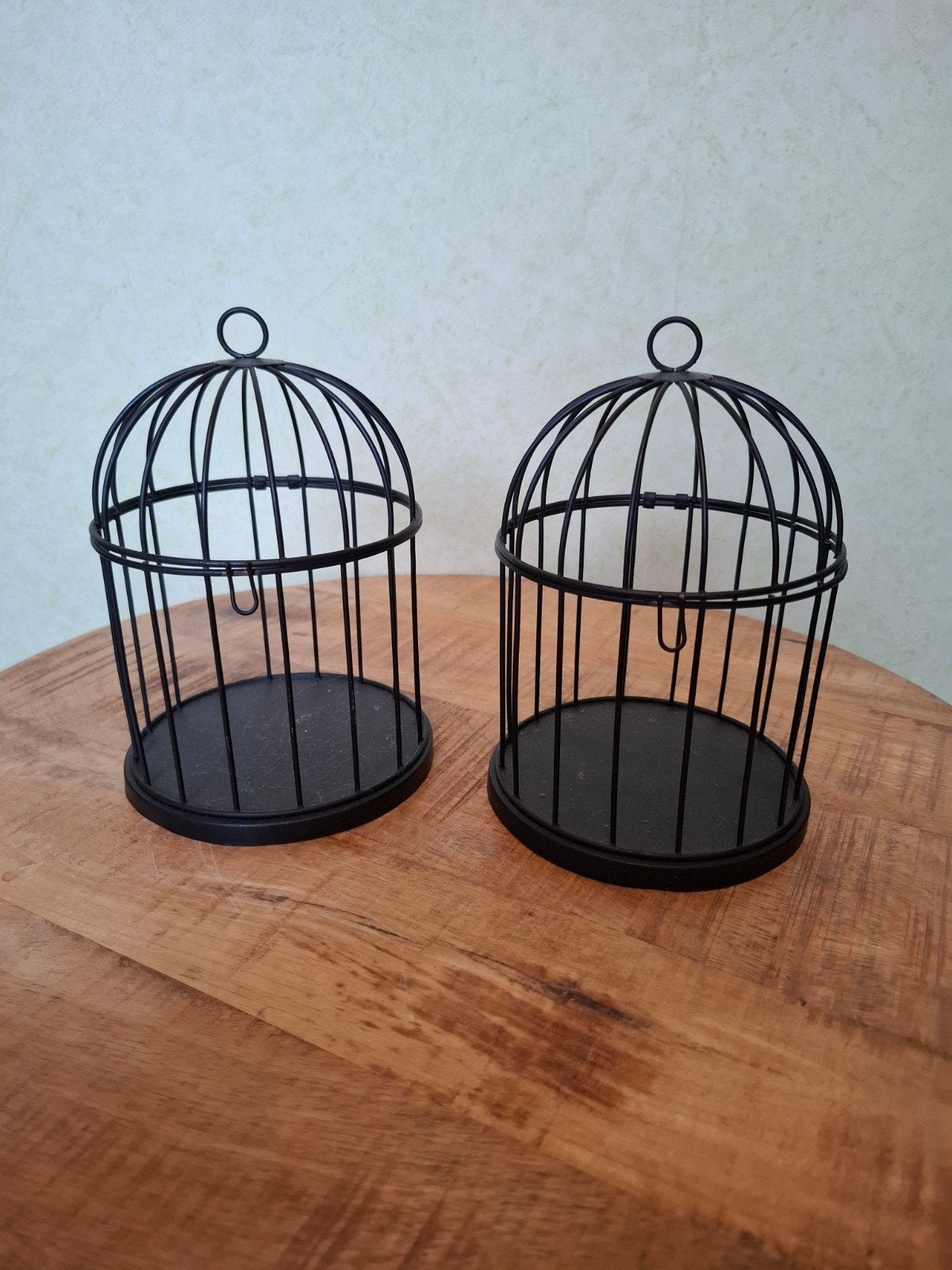 2 decoratie kooitjes doorsnee 13 cm hoog 19 cm, Ophalen of Verzenden, Metaal, Industrieel, Gebruikt