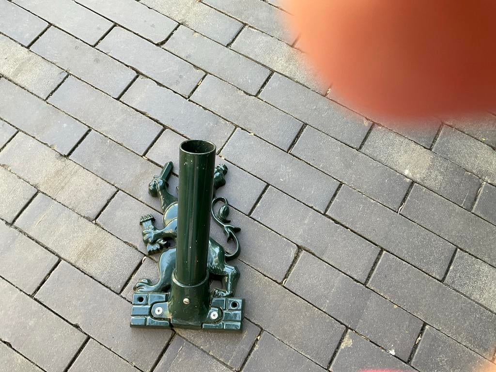 Vlaggenmasthouder groen metaal, Ophalen of Verzenden
