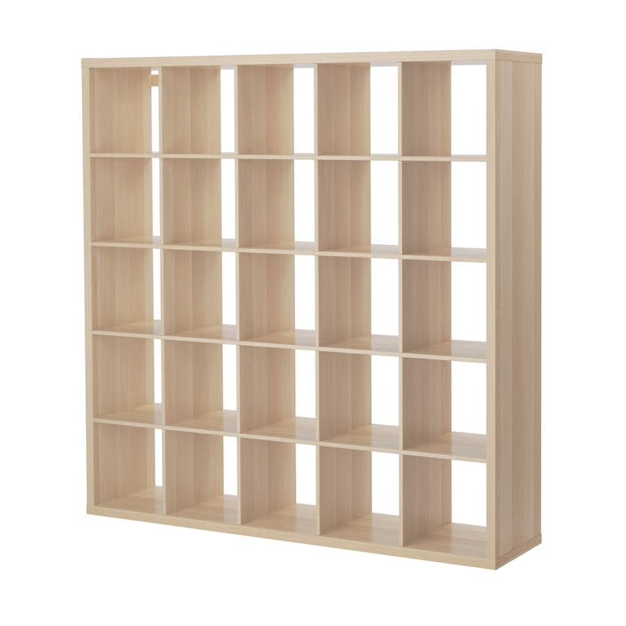 IKEA Kallax Kast 25 vakken - Licht Houtkleur, Ophalen, Met plank(en), Gebruikt, 150 tot 200 cm