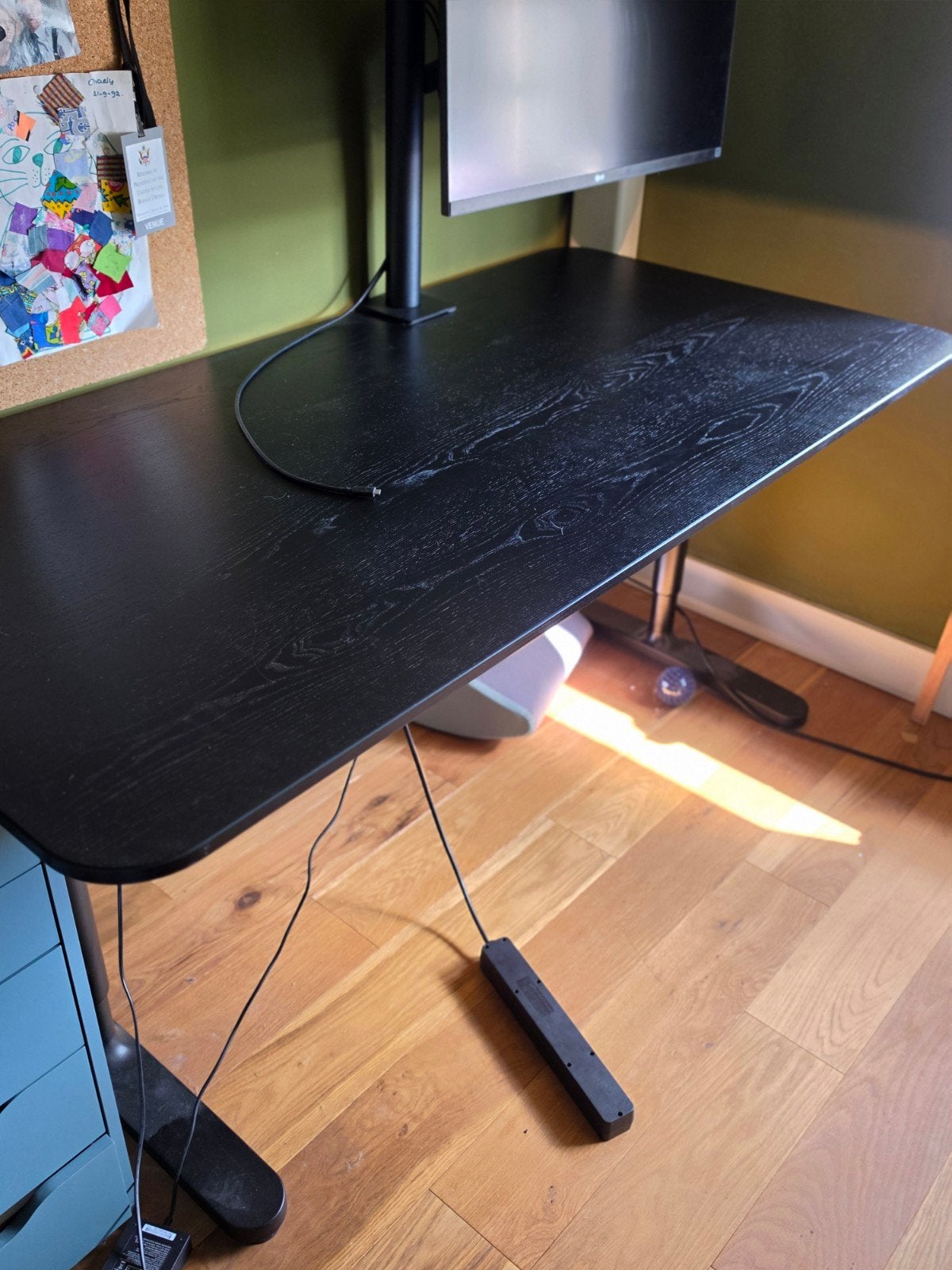 IKEA Bekant bureau 160x80 cm - Zwart, Ophalen, Zwart, Gebruikt, Spaanplaat of MDF