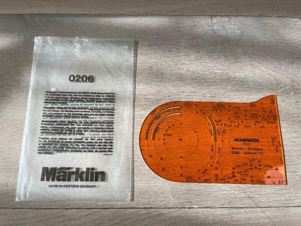 Marklin 0206 Gleisplan, spoorplan, sjabloon, jaren 70/80, Wisselstroom, Verzenden, Rails, Zo goed als nieuw