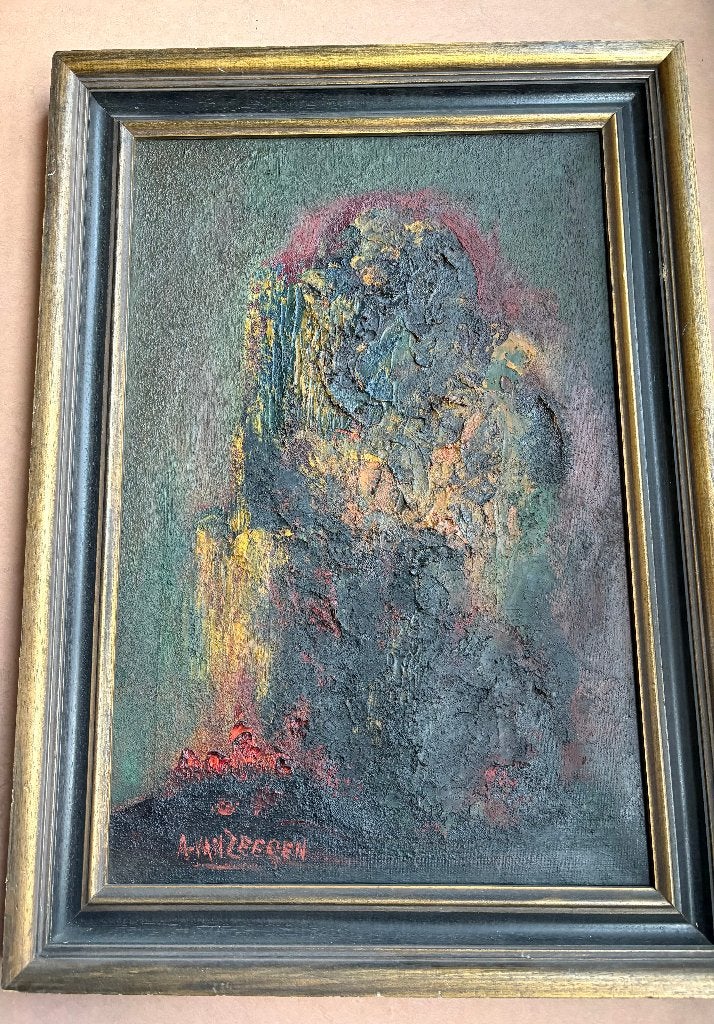 Adrianus (Janus) van Zeegen - 'Bloem Fantasie', Antiek en Kunst, Kunst | Schilderijen | Modern, Ophalen, Ingelijst, Olieverf, Bloemen