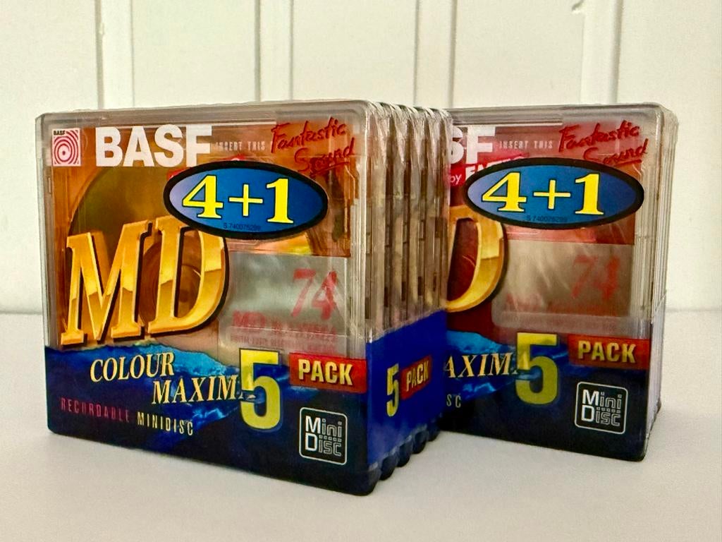 BASF MD Colour Maxima 5-pack MiniDisc (2 stuks), Audio, Tv en Foto, Walkmans, Discmans en Minidiscspelers, Ophalen of Verzenden