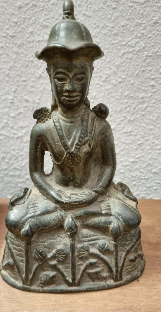 Vintage Bronze Buddha Statue - standbeeld, Ophalen, Brons