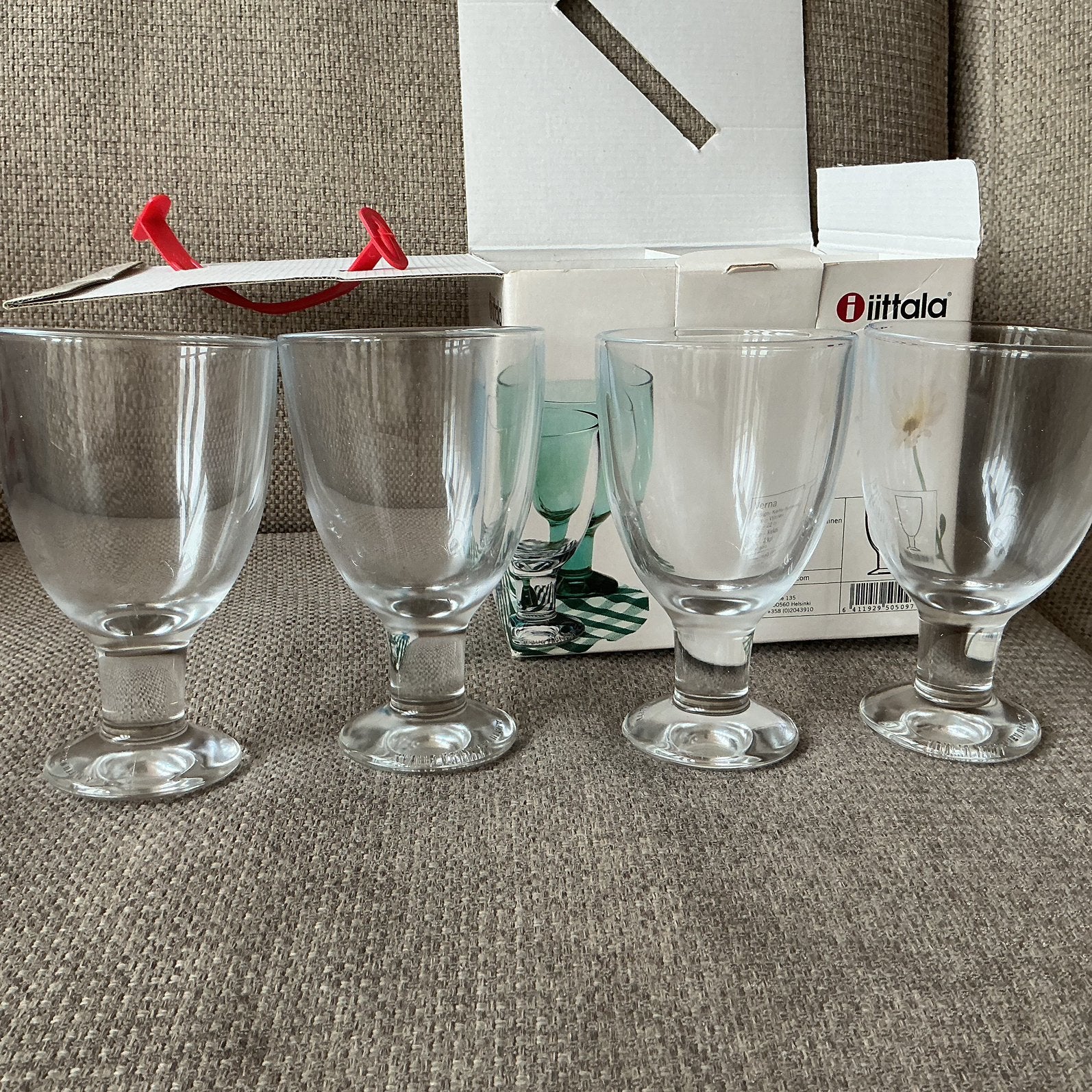 Vier Iittala Verna drinkglazen, Ophalen of Verzenden, Zo goed als nieuw