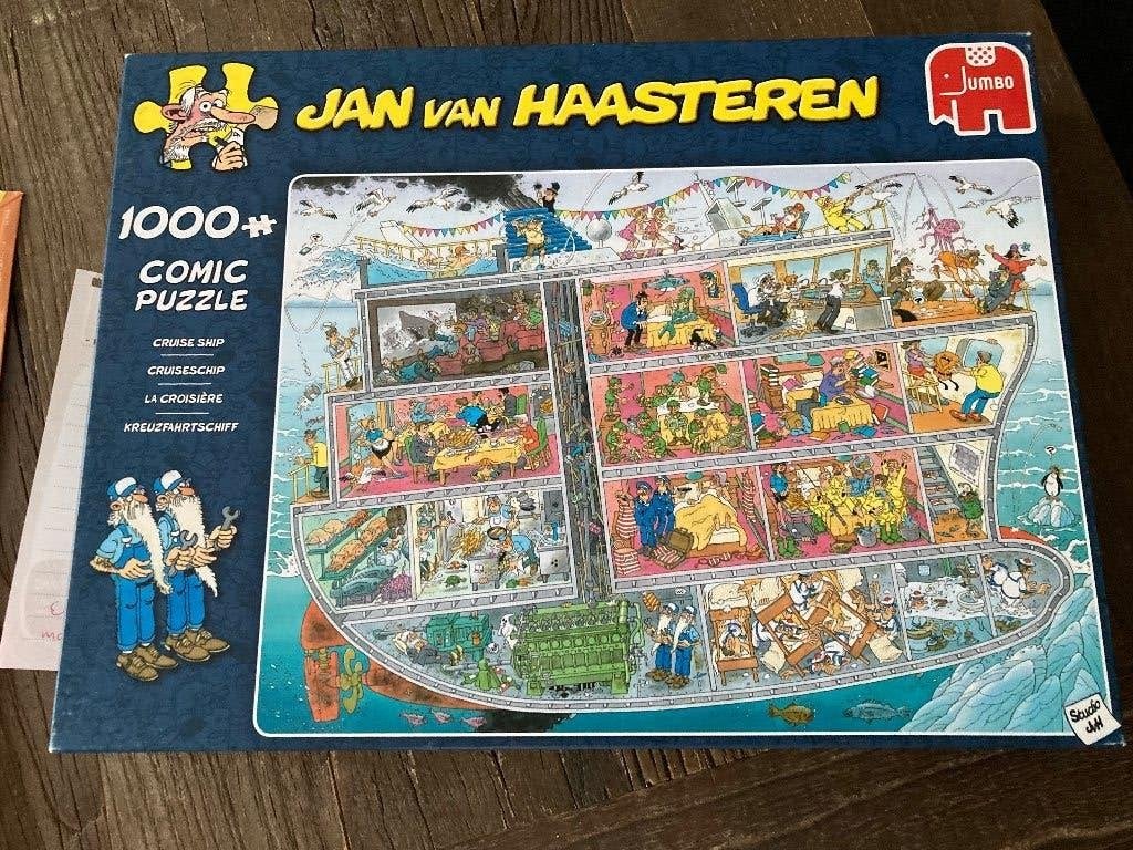 Jan van Haasteren Comic Puzzel - Cruise Ship 1000+ stukjes, Hobby en Vrije tijd, Ophalen of Verzenden, Zo goed als nieuw, Legpuzzel