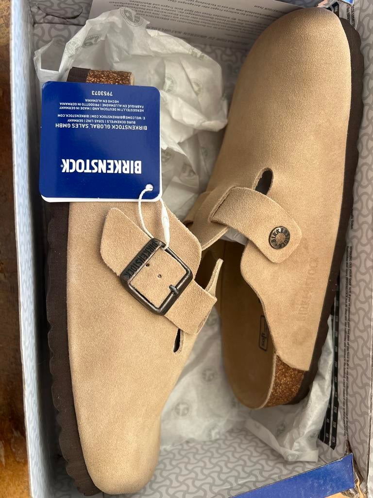 Birkenstock | EU 39 | Boston BS | Sand | narrow fit | nieuw, Ophalen of Verzenden, Zo goed als nieuw, Beige, Instappers