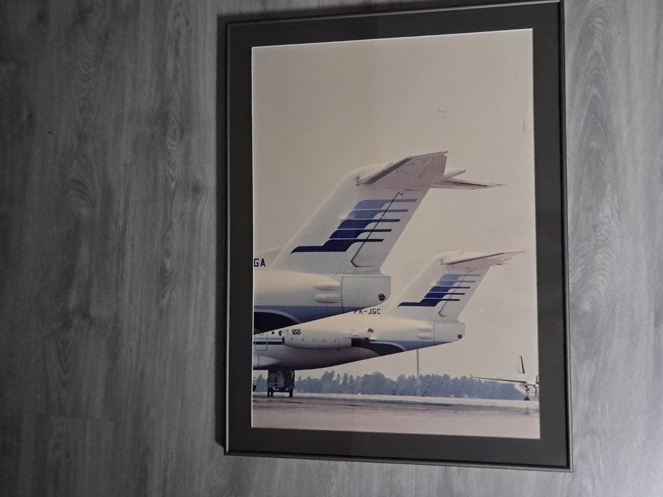 Foto Fokker vliegtuigen - 80 x 60 cm, Ophalen of Verzenden, Foto, Fotografie, Ingelijst