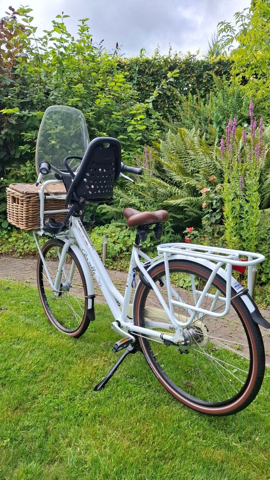 keurig nette Gazelle fiets met kinderzitje en windscherm, Velgrem, Versnellingen, Ophalen of Verzenden, Gazelle