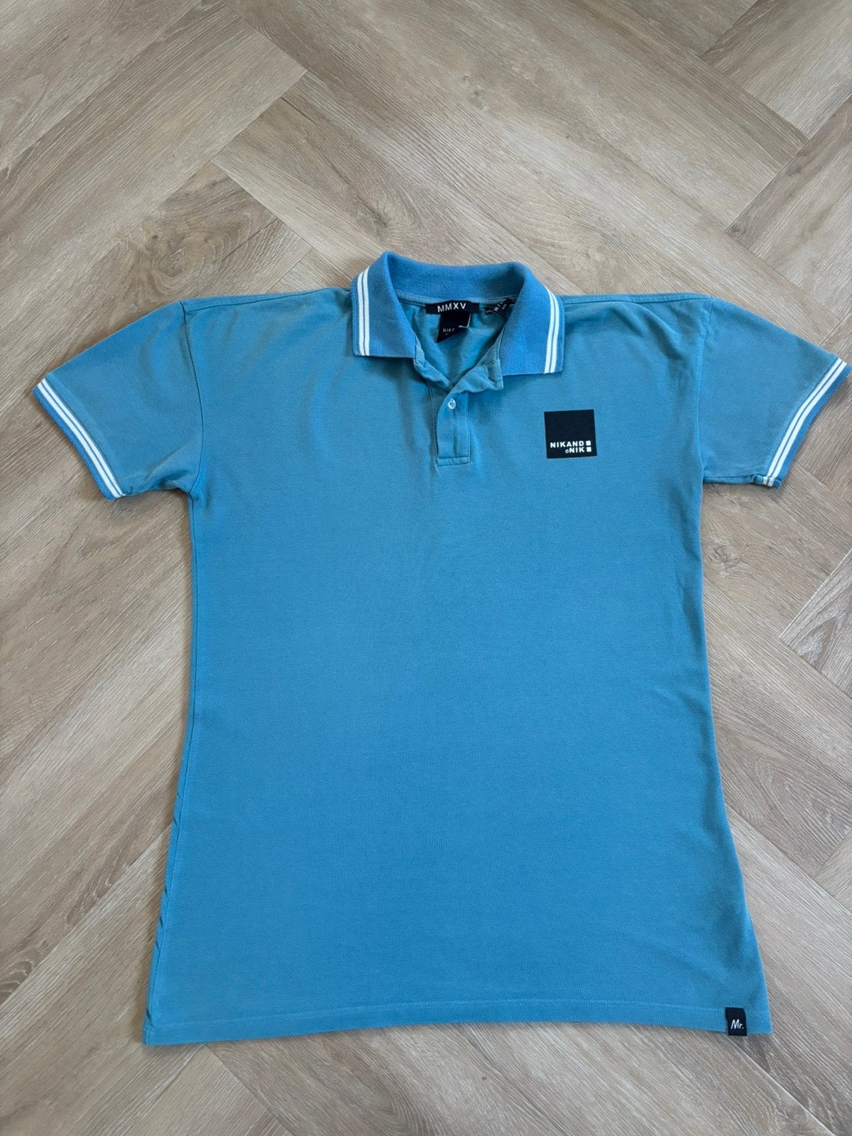 Nik&Nik Blauwe Polo Maat 176 | Helderblauw met Witte Bies, Kinderen en Baby's, Kinderkleding | Maat 176, Ophalen of Verzenden
