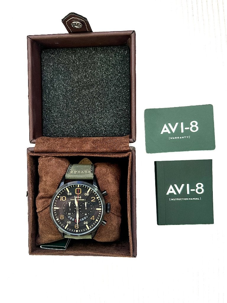 AVI‑8 Hawker Harrier II,  Nieuw in doos, Pilot Watch, Sieraden, Tassen en Uiterlijk, Horloges | Heren, Leer, Staal, Polshorloge