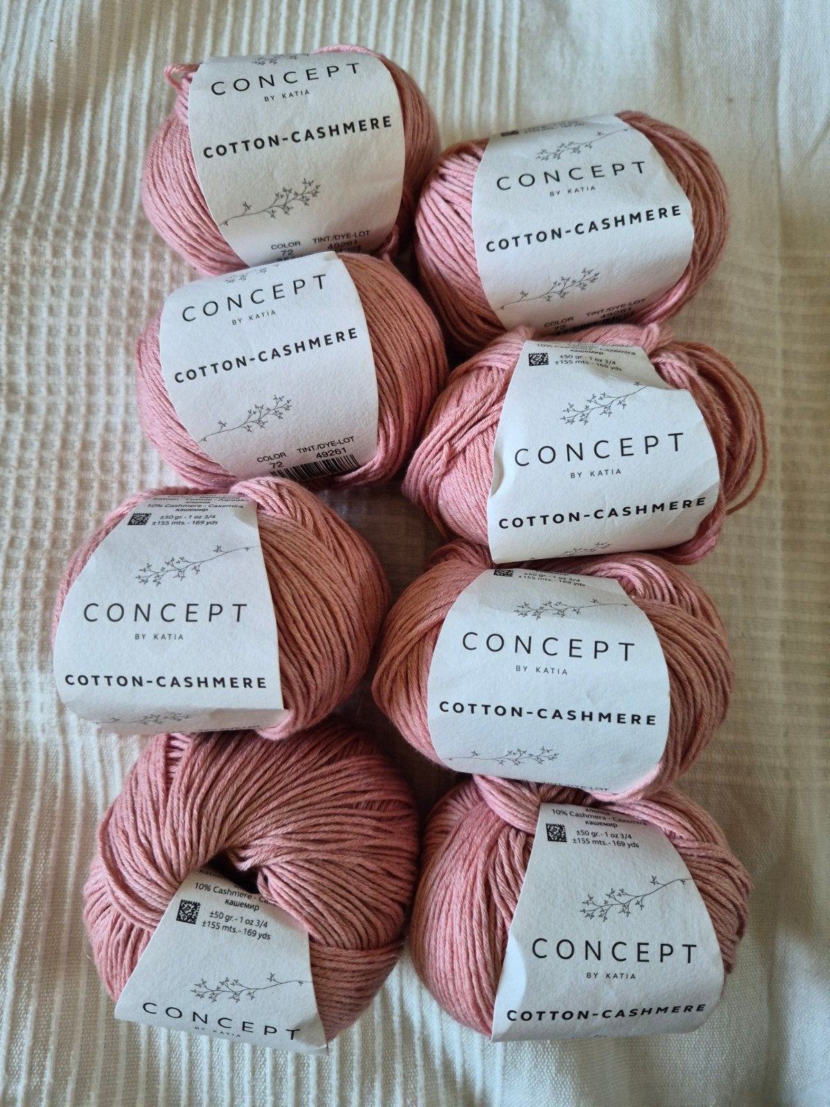 Katia Concept Cotton-Cashmere garen - 8 bollen roze, Ophalen of Verzenden, Nieuw