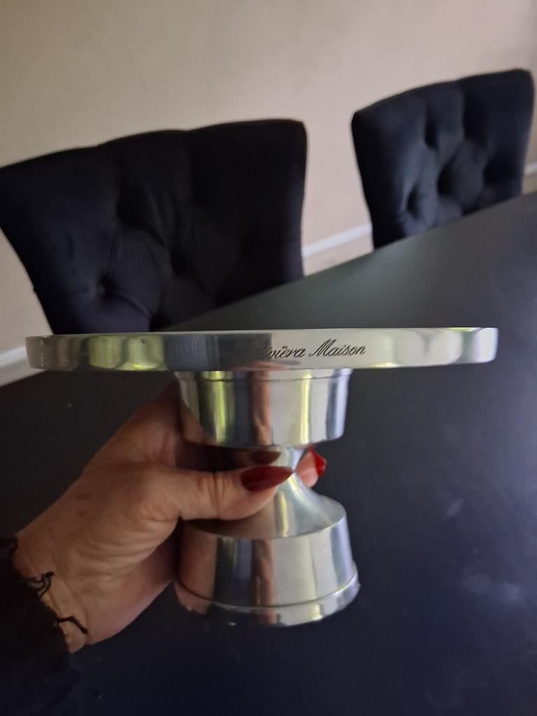 Riviera Maison taartplateau / etagere, Ophalen of Verzenden, Zo goed als nieuw, Zilver, Metaal