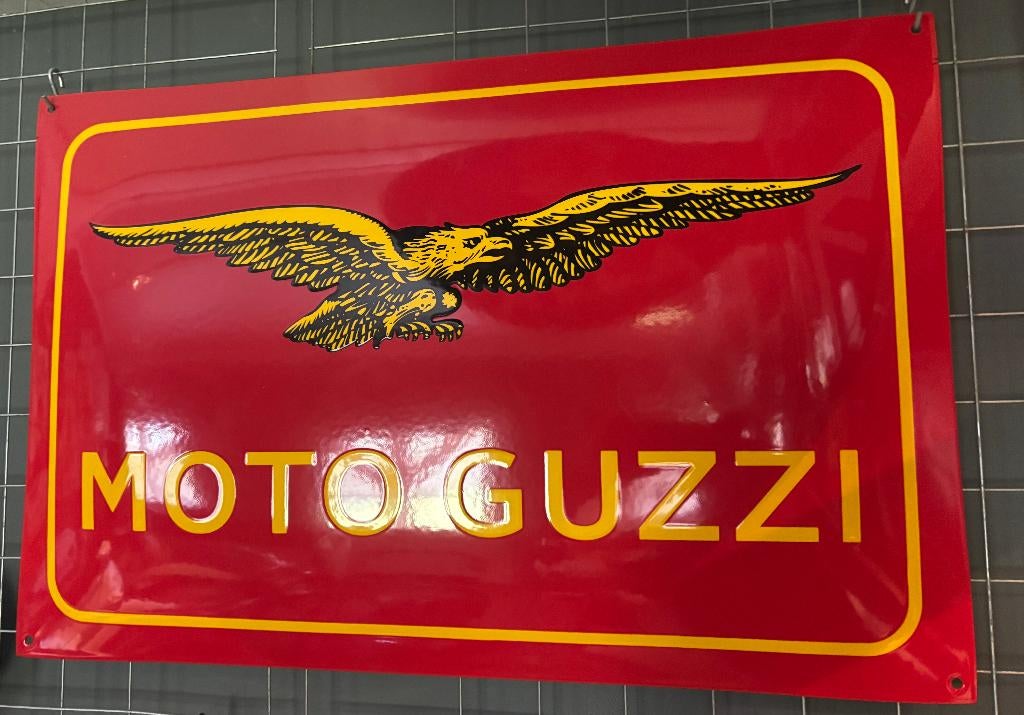 emaille reclamebord motoguzzi, Ophalen of Verzenden, Nieuw, Reclamebord