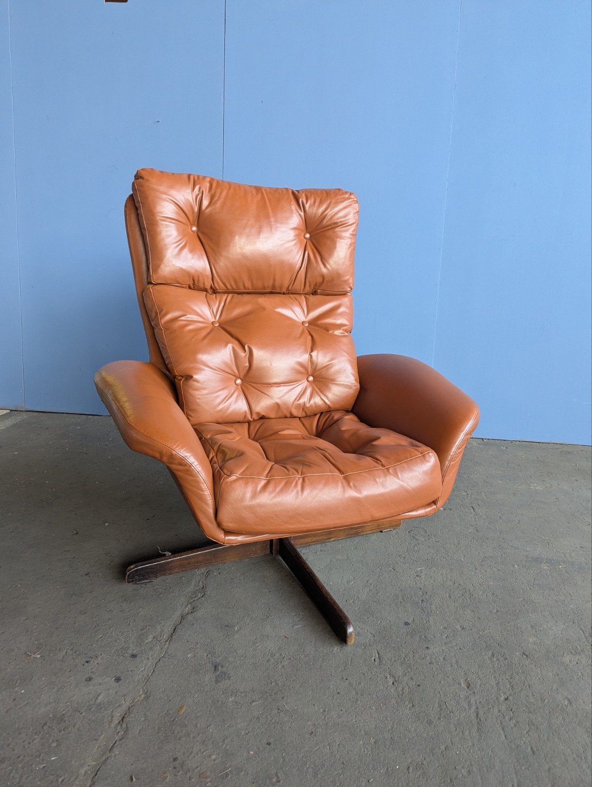 Vintage lounge fauteuil -Göte Möbel, Huis en Inrichting, Fauteuils, Ophalen, Gebruikt, Midcentury vintage retro brutalist Deens design