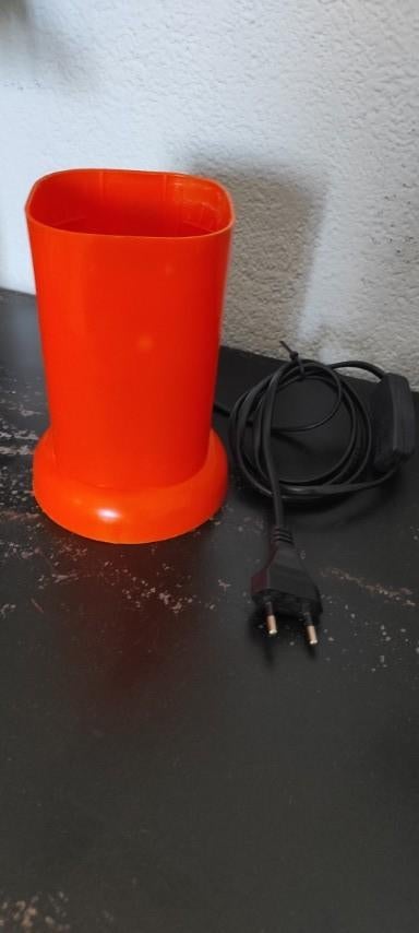 Vintage tafellamp oranje kunststof, Ophalen of Verzenden, Gebruikt, Kunststof, Minder dan 50 cm