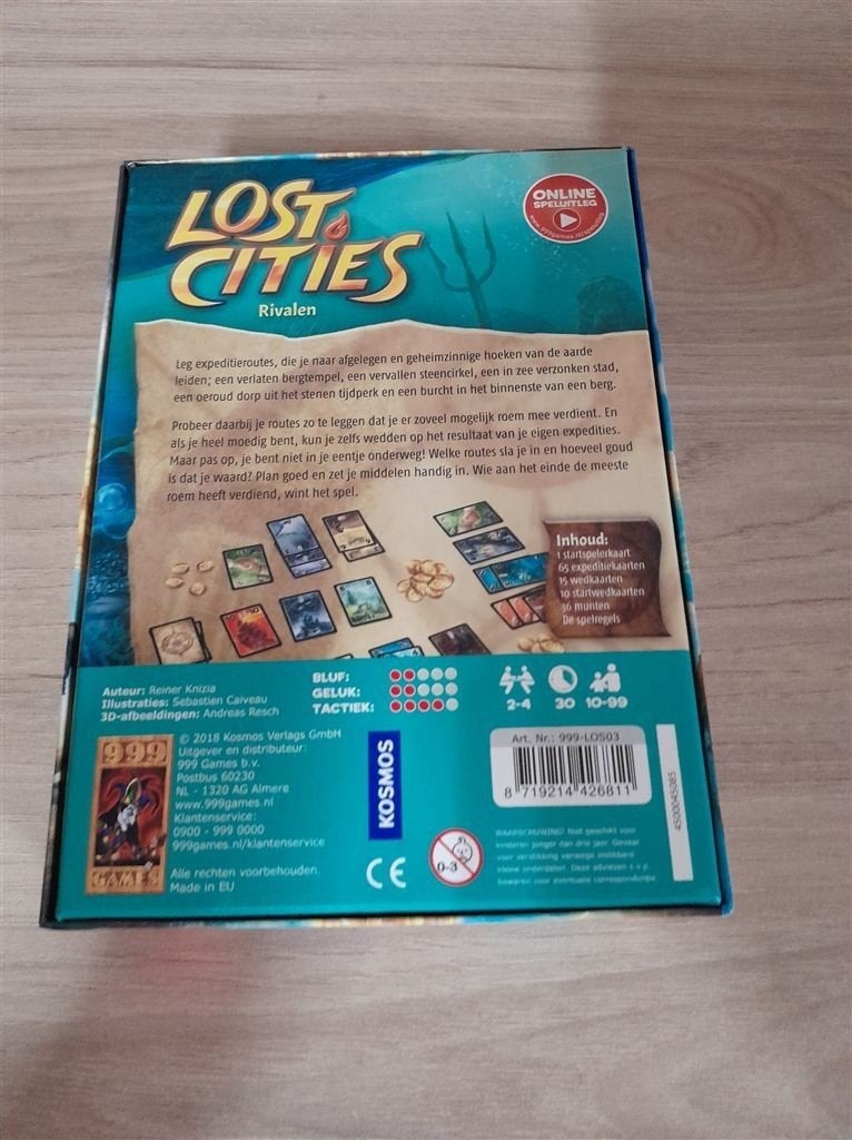 Lost cities rivalen - 999 games - s4609, Verzenden, Zo goed als nieuw