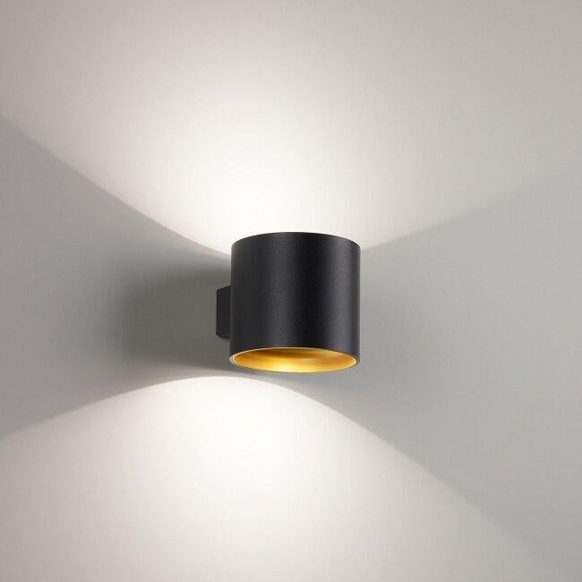 2x Deltalight Orbit Led wandlampen zwart-goud, Ophalen of Verzenden, Zo goed als nieuw, Metaal, Modern
